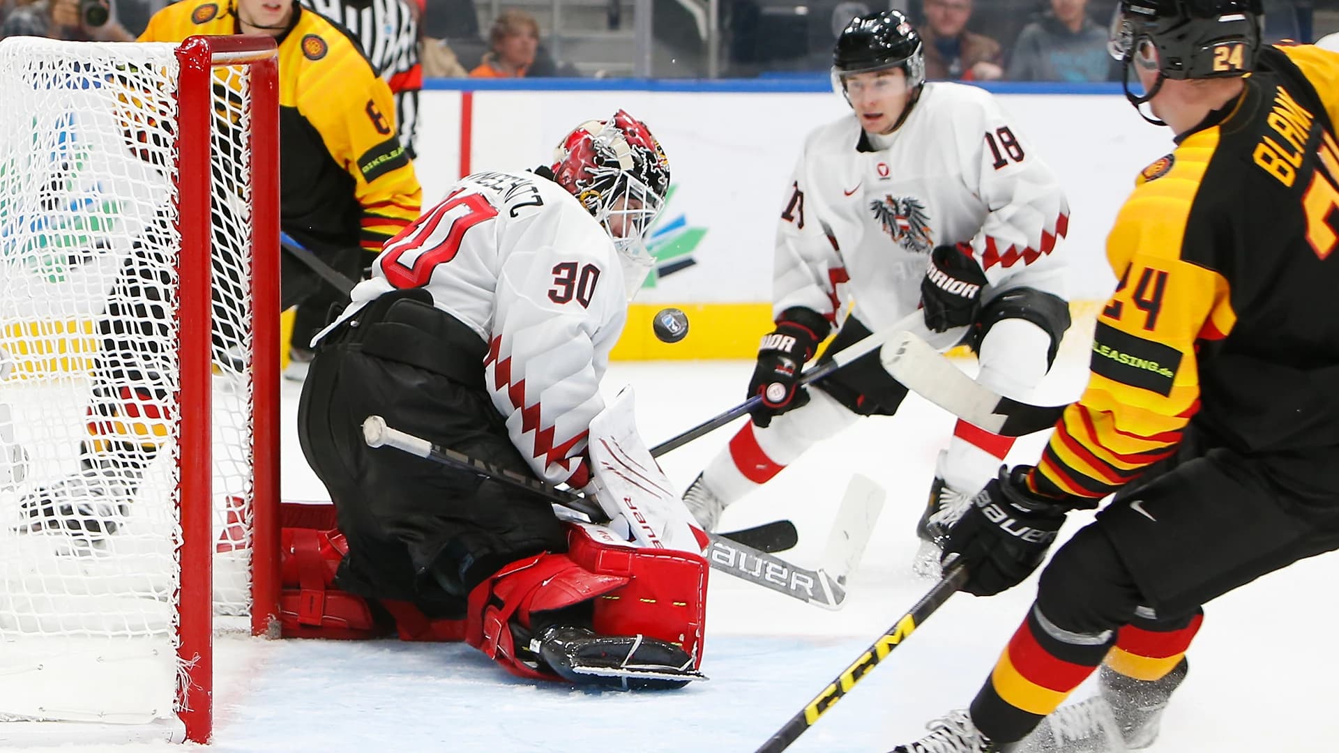 Deutschland ist auch bei der IIHF World Junior Championship 2023 im Dezember Gegner von Österreich in der Vorrunde - Copyright: puckfans.at/Werner Krainbucher