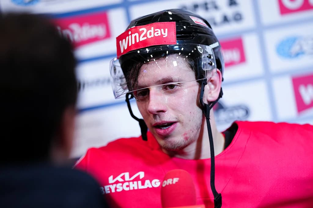 Ganze 24 Spiele und damit kumuliert etwa 60 Stunden Eishockey LIVE, stehen im April und Mai im ORF am Programm. Auf dem Bild: Marco Rossi - Copyright: ÖEHV/Agentur DIENER/Eva Manhart