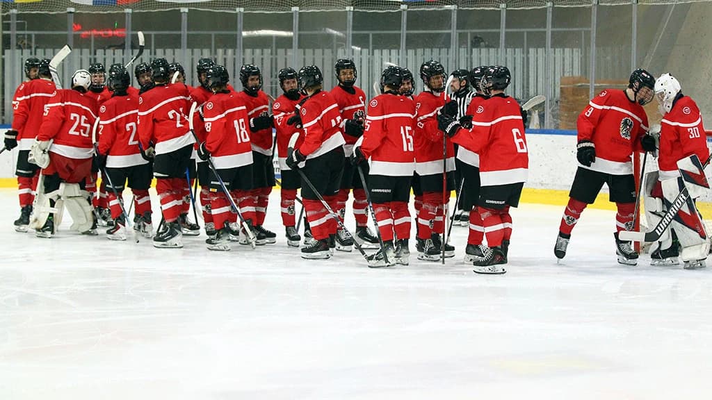 Unser U18-Nationalteam vor dem Spiel gegen Dänemark im Februar Break 2026 - Copyright: Vymlatil
